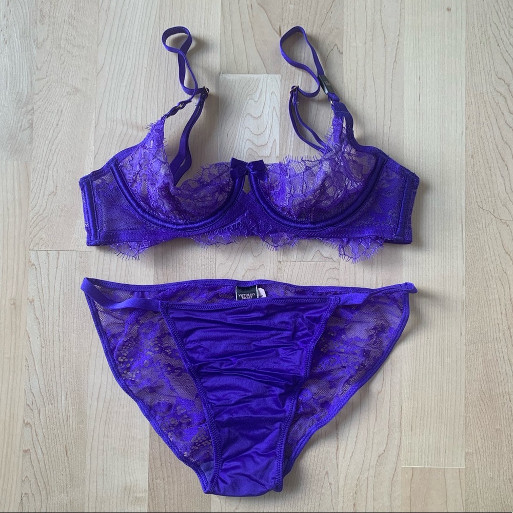 NWT Victoria's Secret Very Sexy Unlined Demi Bra 32B & String Bikini Panty S